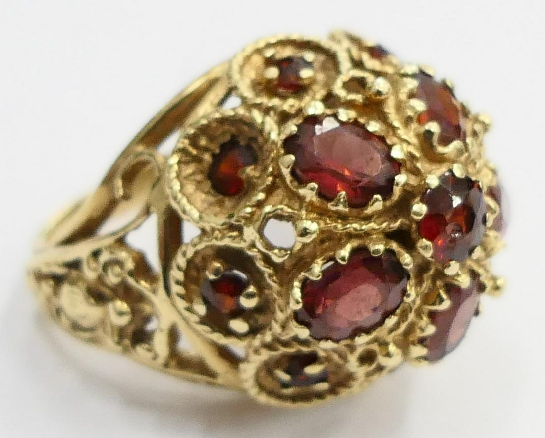 ESTATE 14KT Y GOLD AND GARNET LADIES DOME RING (1 of 5)