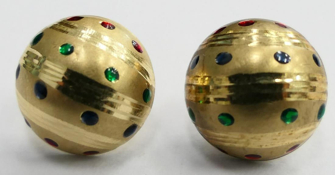 14 KT Y GOLD RUBY EMERALD SAPPHIRE EARRINGS (1 of 3)