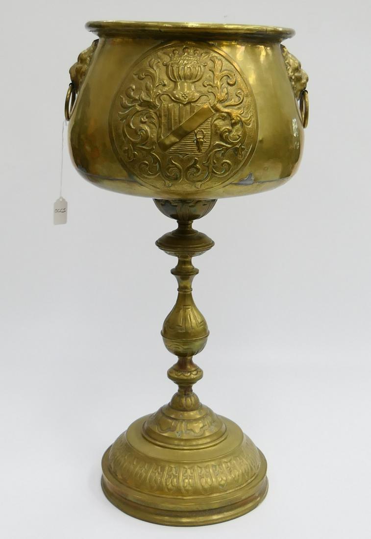 EARLY 20th C RUSSIAN BRASS & COPPER JARDINIERE (1 of 5)