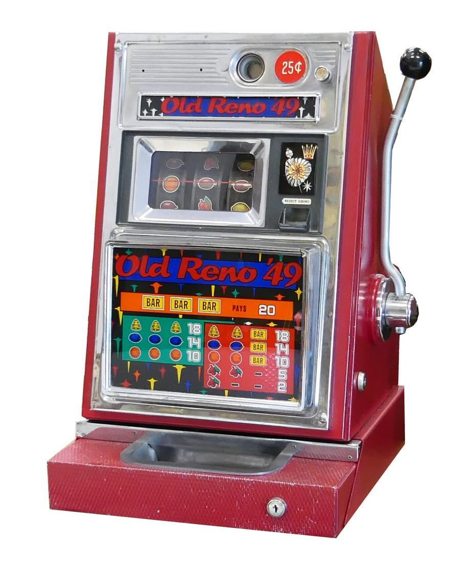 1960's MILLS "OLD RENO '49" SLOT MACHINE w STAND (1 of 5)