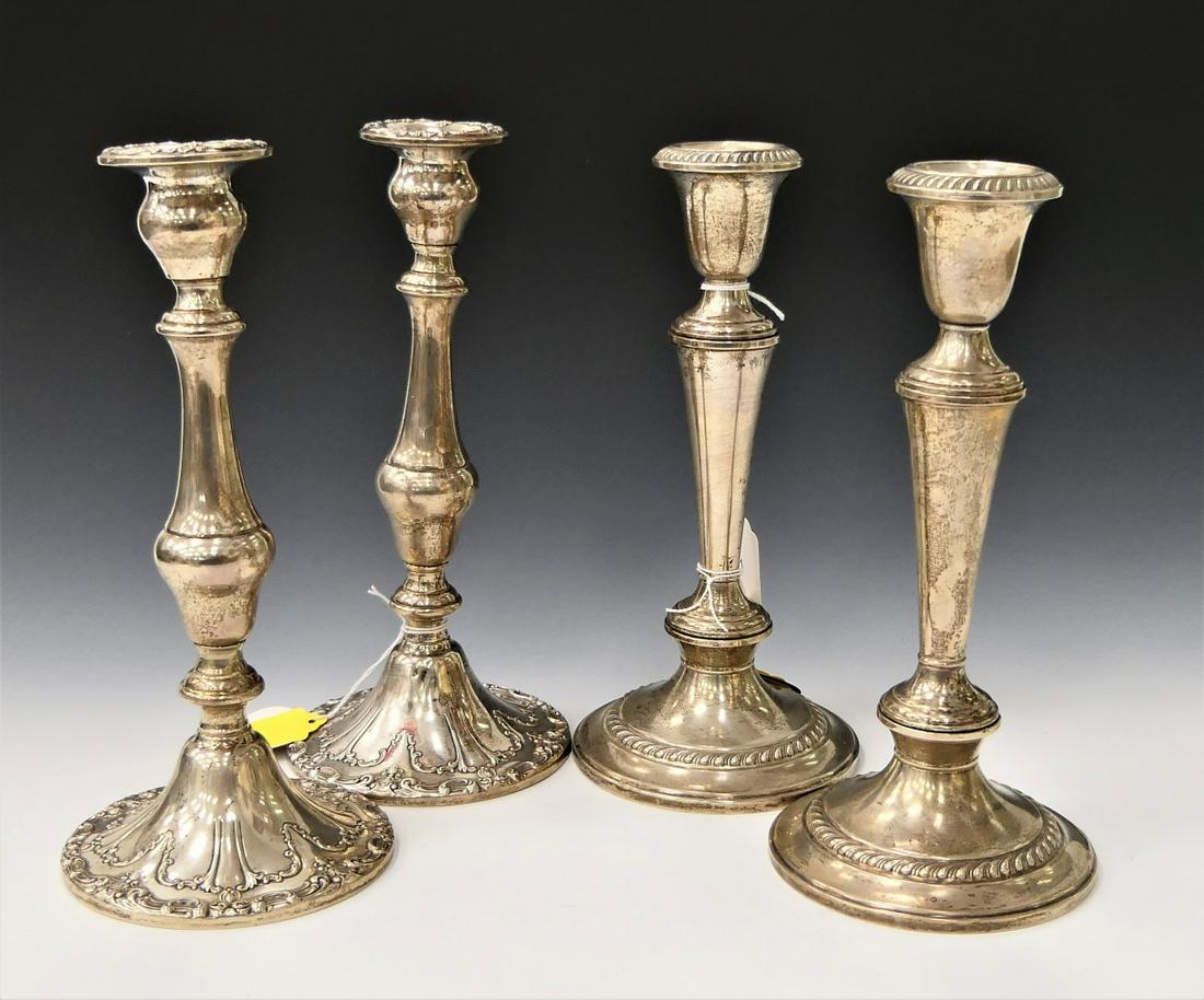 2 PAIRS OF GORHAM STERLING SILVER CANDLESTICKS (1 of 7)