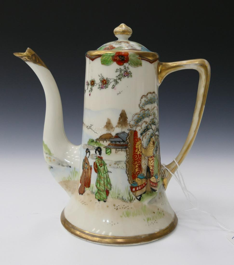 NIPPON JAPANESE PORCELAIN TEA POT: NIPPON JAPANESE PORCELAIN TEA POT, measures 7 height.