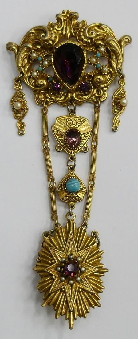 IMPORTANT ANTIQUE CORO RARE DOUBLE BROOCH (1 of 9)