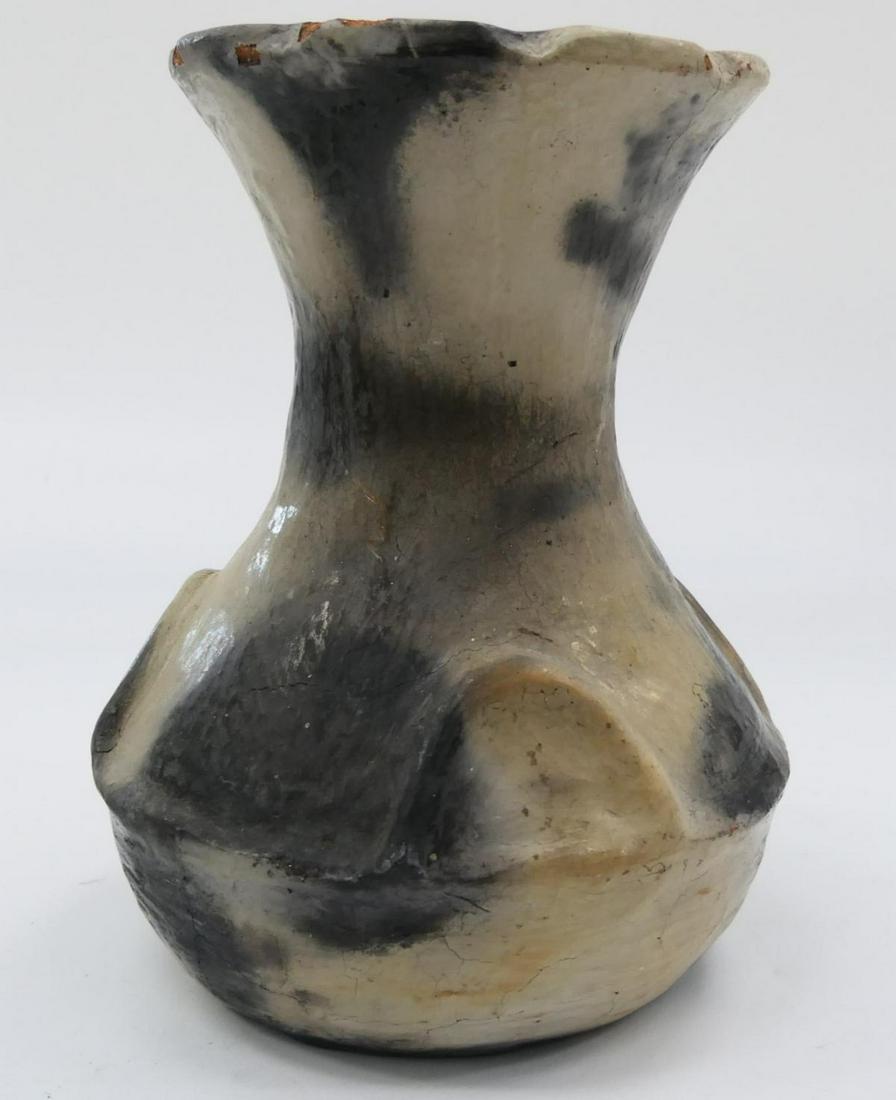 BERBER POTTERY BLACK & TAN GLAZED VASE (1 of 4)