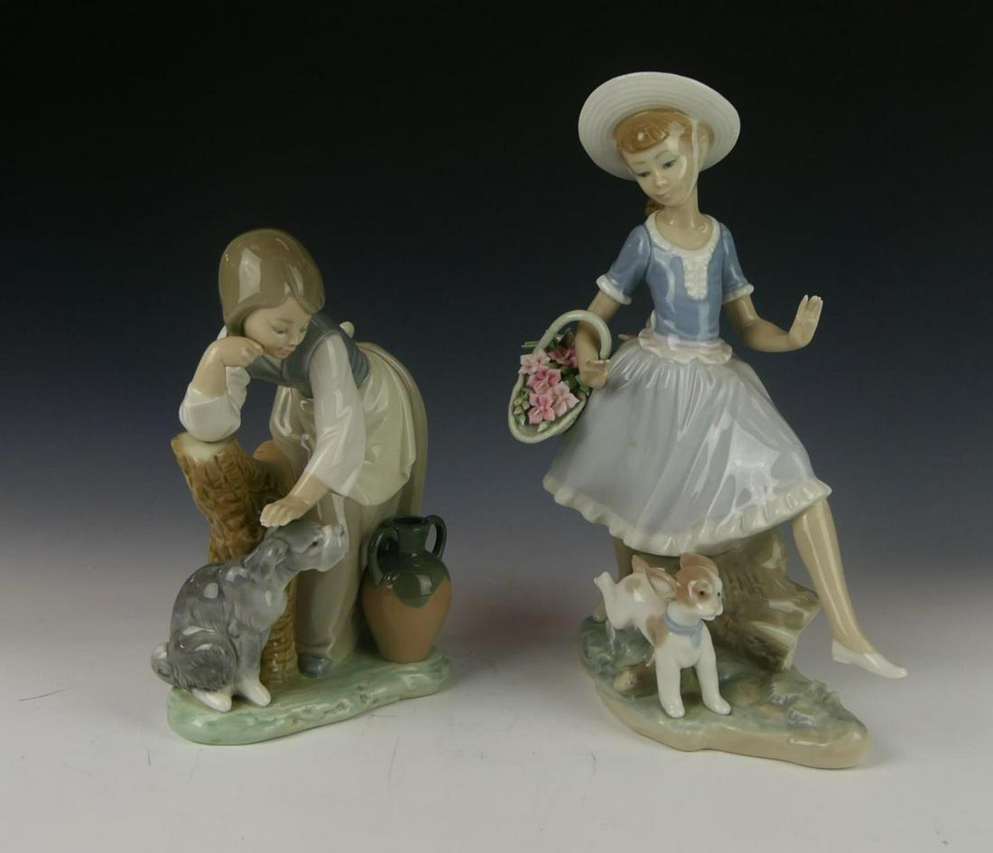 2 LLADRO SPAIN GIRL WITH DOG FIGURES 1246 & 4920 (1 of 3)
