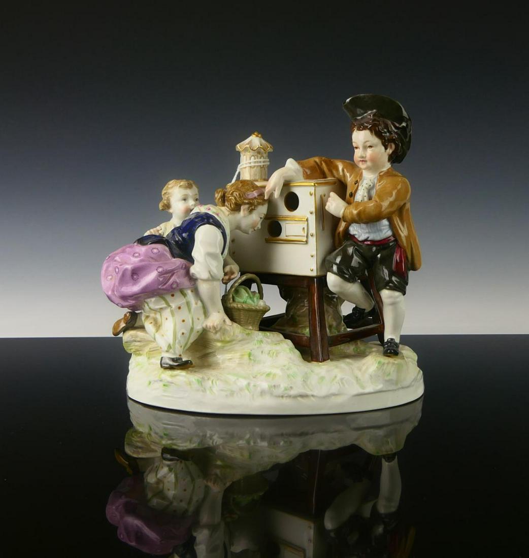 LARGE ANTIQUE KPM PORCELAIN FIGURAL GROUPING: Measures 6 1/2" tall and about 7" wide. Bears the KPM scepter mark to base. Mother baking with her two children. Excellent condition. Early 20th century. Third party shipping required