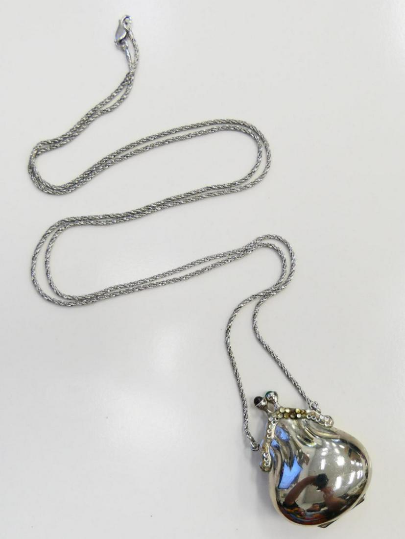 JUDITH LEIBER SMALL TINY MINI-PURSE: About 2' Long. Comes with long chain, simply adorable. Third party shipping required