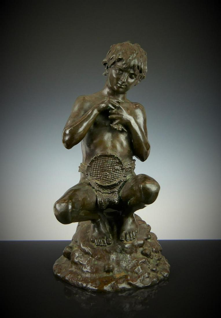 SIGNED TOMMASO CAMPAIOLA BRONZE OF CHILD SCULPTURE (1 of 8)