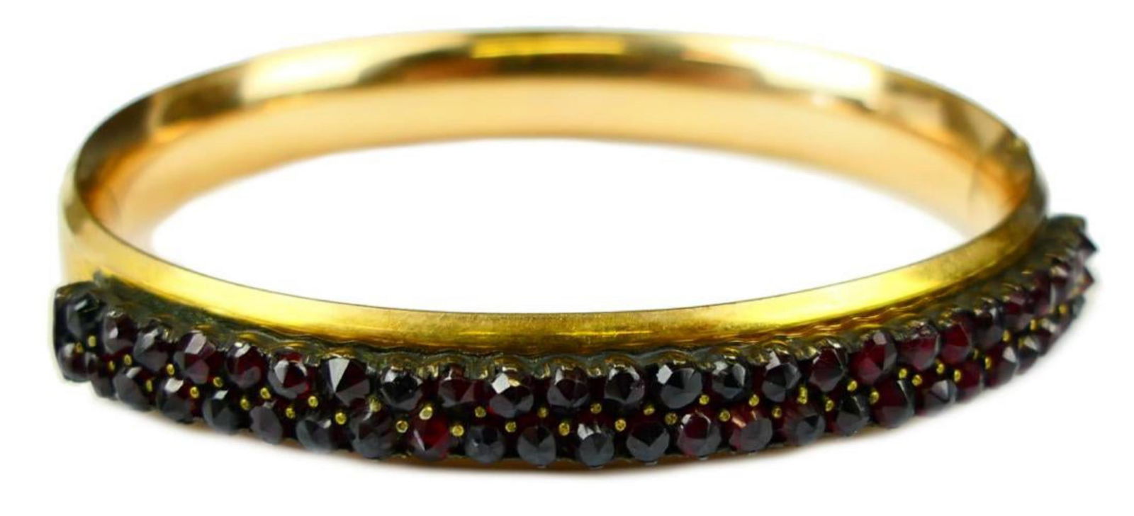 VICTORIAN SB Co GARNET HINGED BANGLE BRACELET (1 of 5)