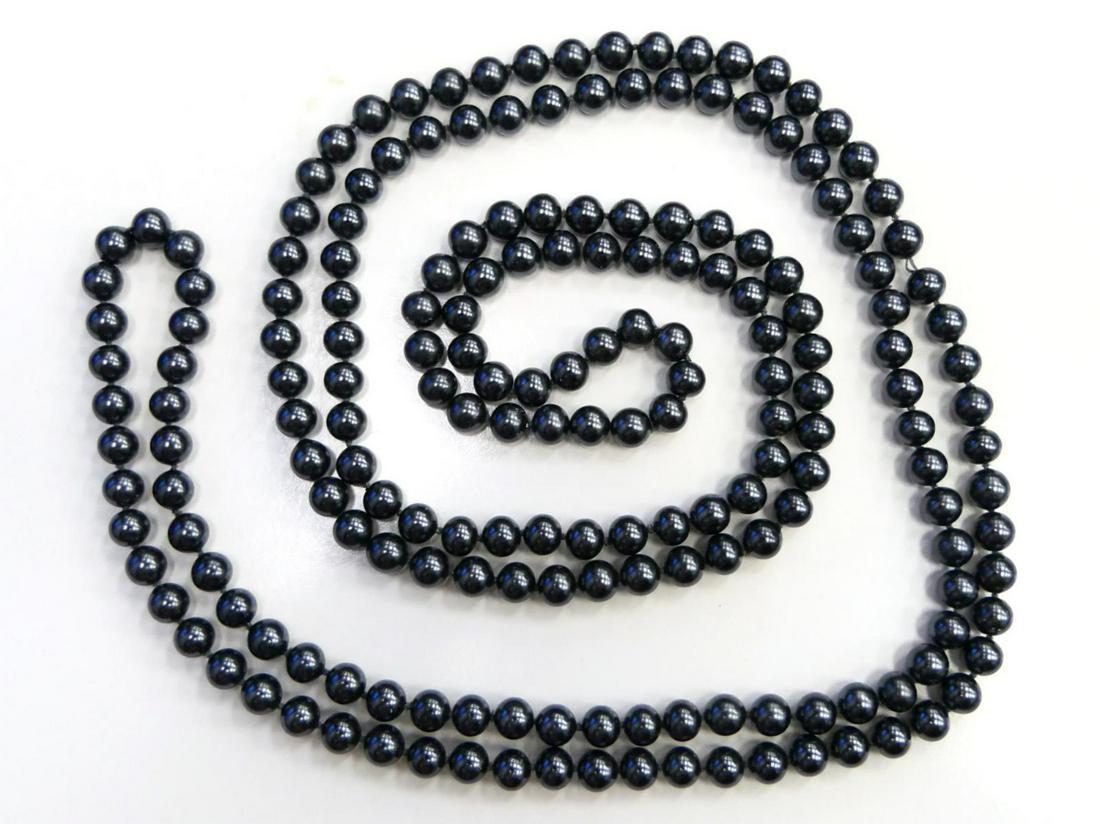 68" L BLACK SEA MAJORORCA PEARL BEADED NECKLACE (1 of 3)