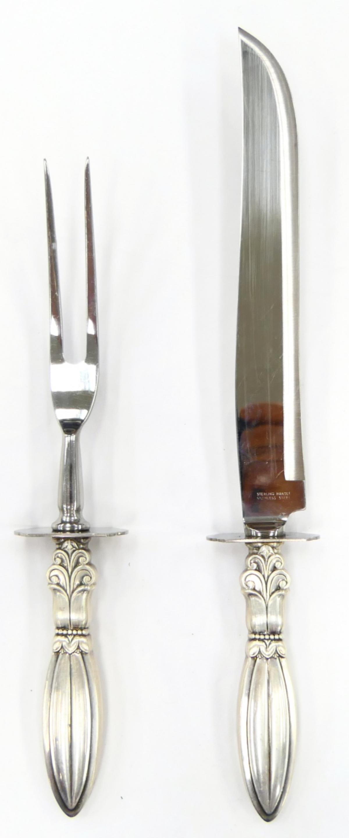 FRANK WHITING STERLING MODERNIST STYLE CARVING SET (1 of 2)