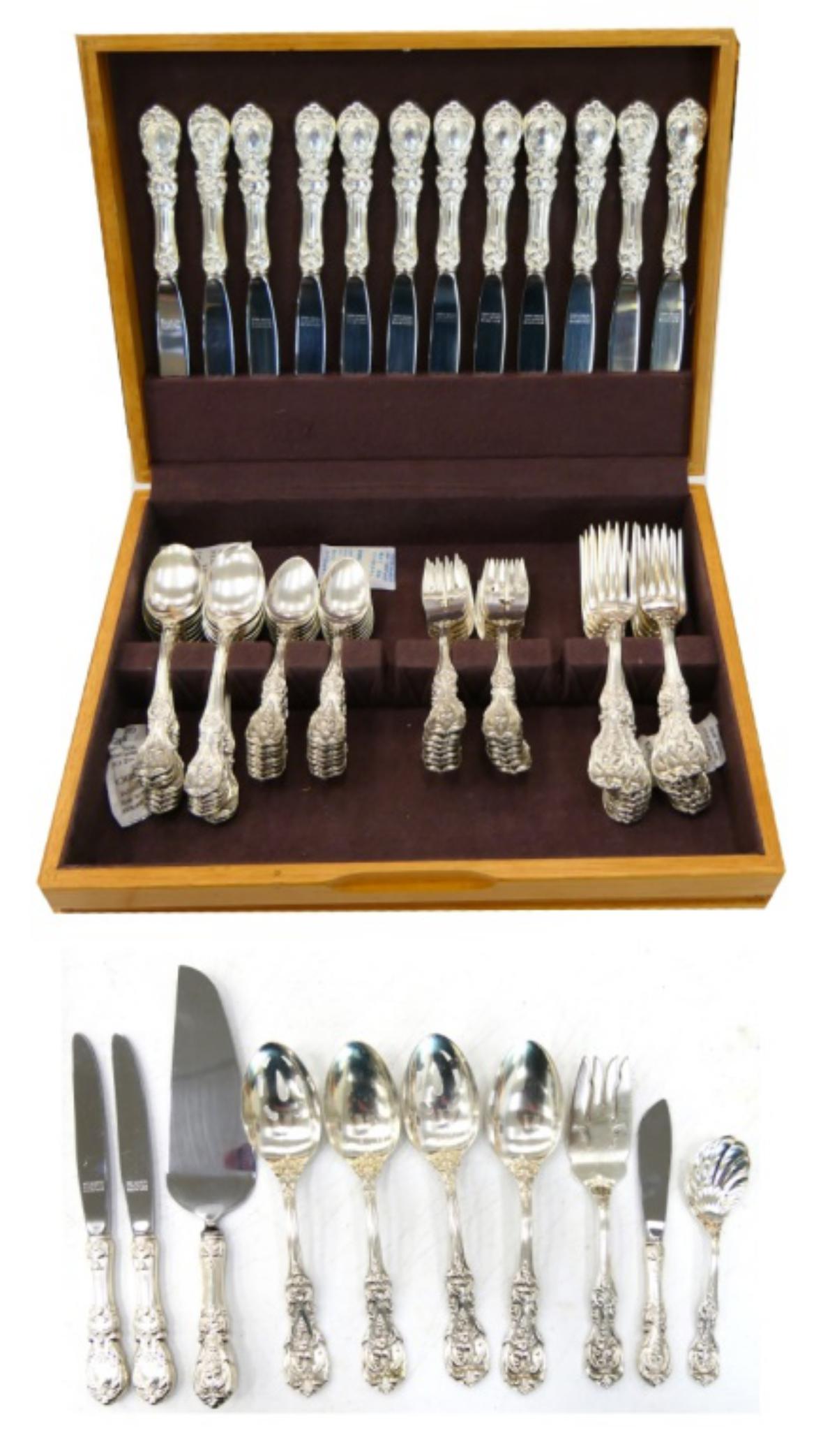 FRANCIS l SVC (14)  73 PIECE SET STERLING FLATWARE (1 of 12)