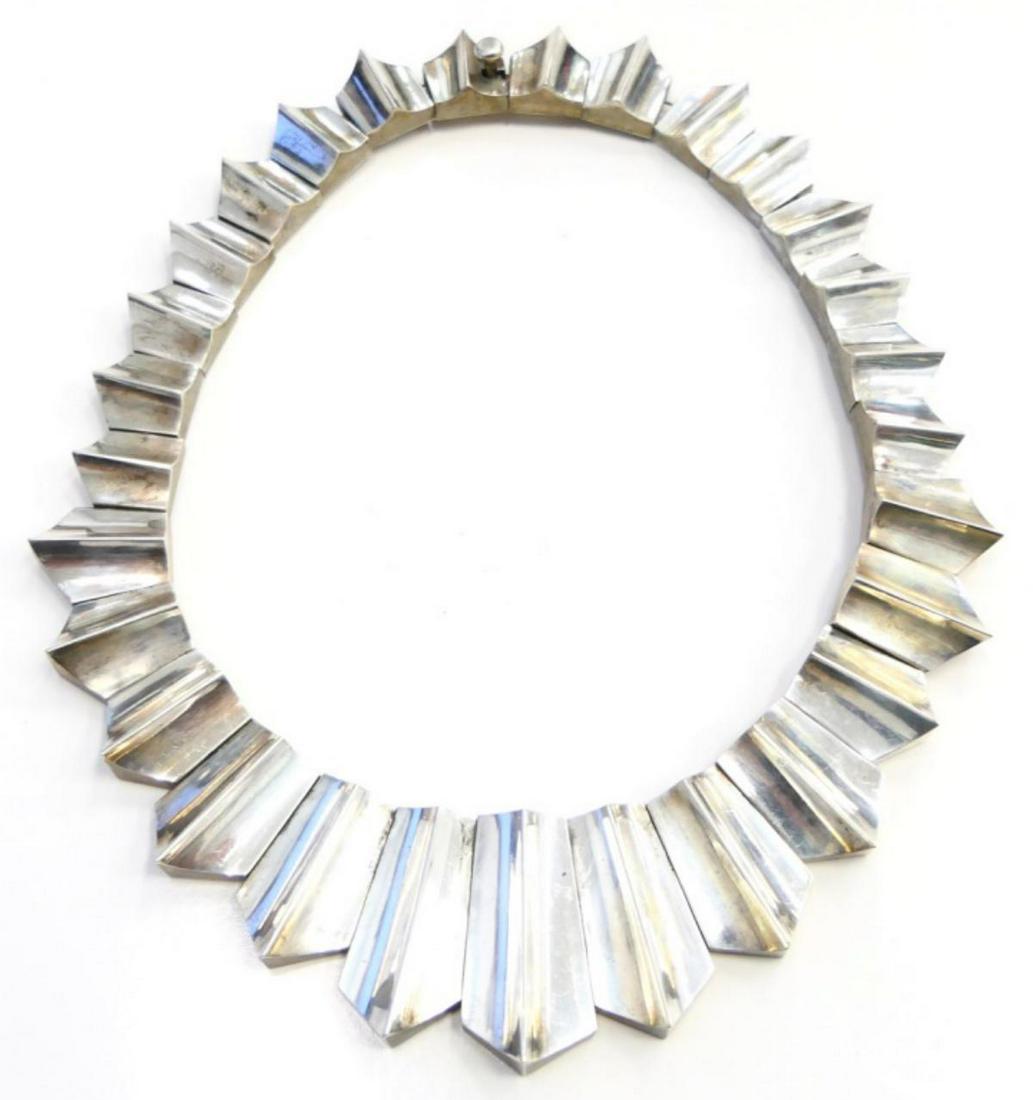 INCREDIBLE LARGE HEAVY TAXCO STERLING NECKLACE (1 of 7)