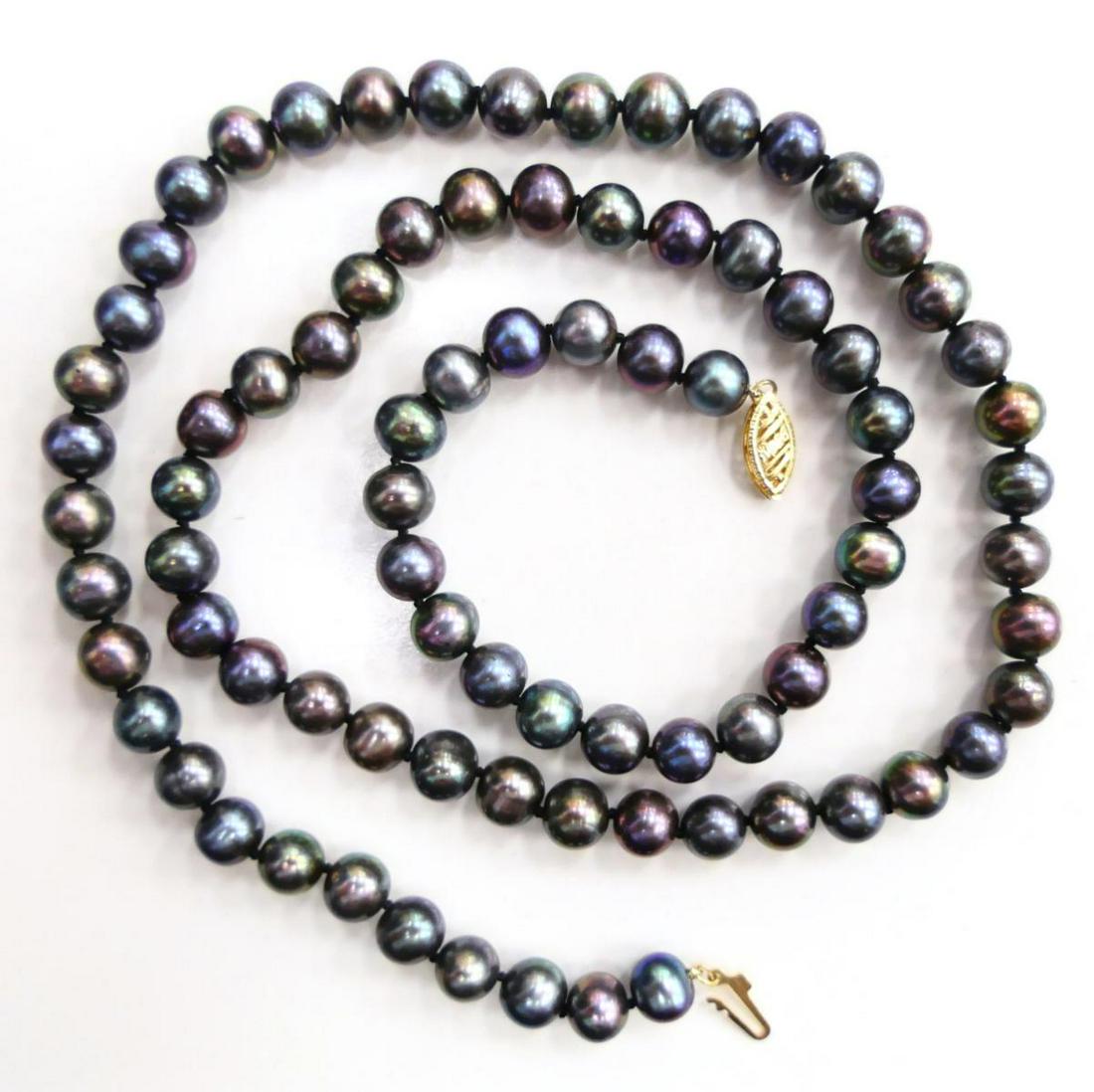 VINTAGE SOUTH SEA PEARL NECKLACE WITH 14KT Y .GOLD (1 of 5)