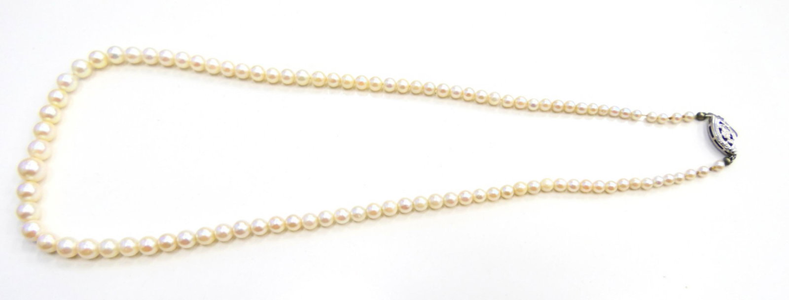 14K WHITE GOLD GENUINE PEARL BEADED NECKLACE (1 of 4)