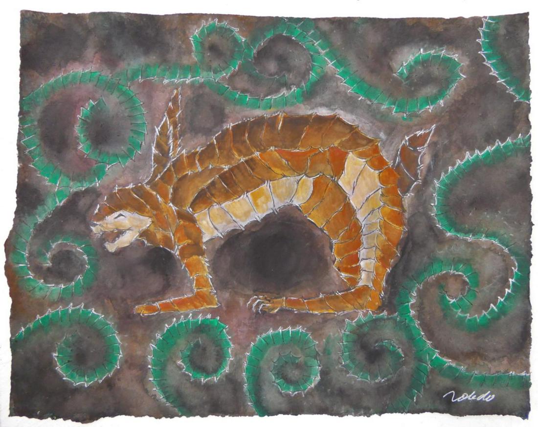 FRANCISCO TOLEDO (MEXICO 1940-2019) WATERCOLOR: Francisco Benjamin Lopez Toledo (MEXICAN / ITALY / UNITED STATES / TEXAS / NEW YORK, 1940 - 2019) watercolor work on artist paper depicting a rabbit or "Conejo". Signed to lower right. Executed circa 