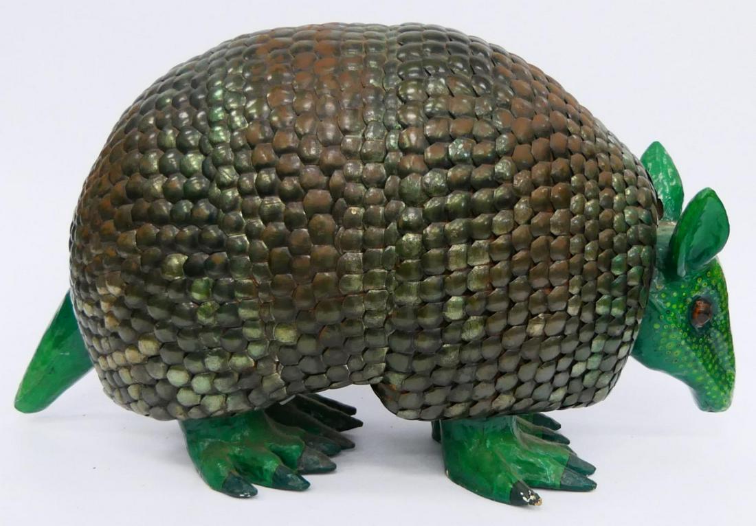 SERGIO BUSTAMANTE PAPIER MACHE ARMADILLO LIMITED: #2/100 Large cool armadillo ,very rare, one now listed on first dibbs for $2400 measures 30" long by 20" high signed to base. Collection of about 30 years. Third party shipping required
