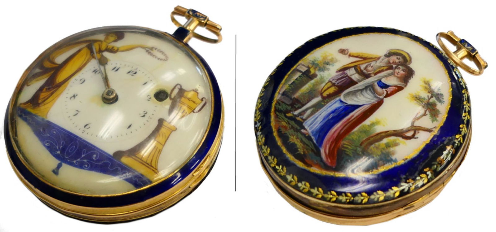 RARE ANTIQUE HUGUENIN HAND PAINTED WATCH (1 of 20)