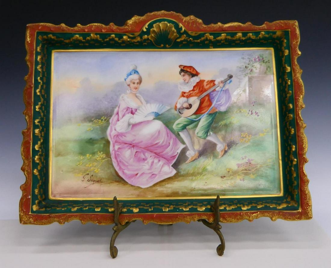 G SAQUET FRENCH LIMOGES HAND PAINTED WALL PLAQUE (1 of 6)