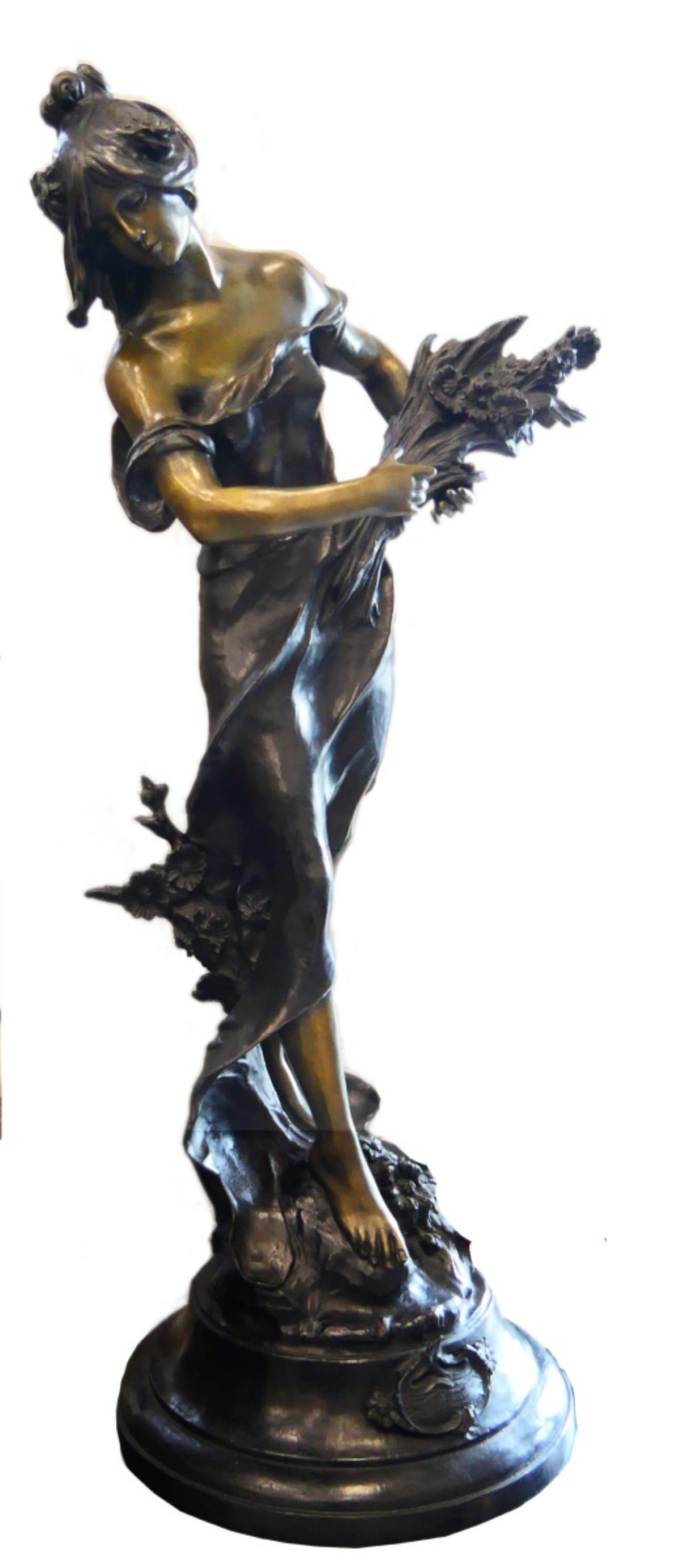AUGUST MOREAU HUGE BRONZE "REINE DES PRES" (1 of 8)