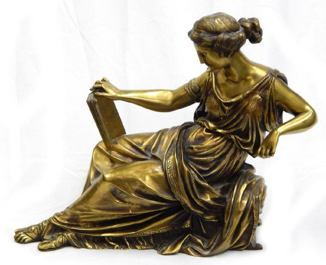 MANNER OF PRADIER BRONZE SCULPTURE READING WOMAN (1 of 6)