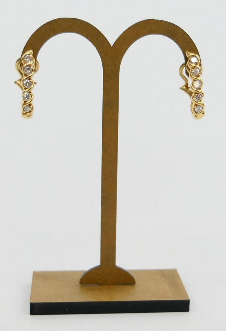 PAIR OF ALA 14K YELLOW GOLD DIAMOND EARRINGS (1 of 5)