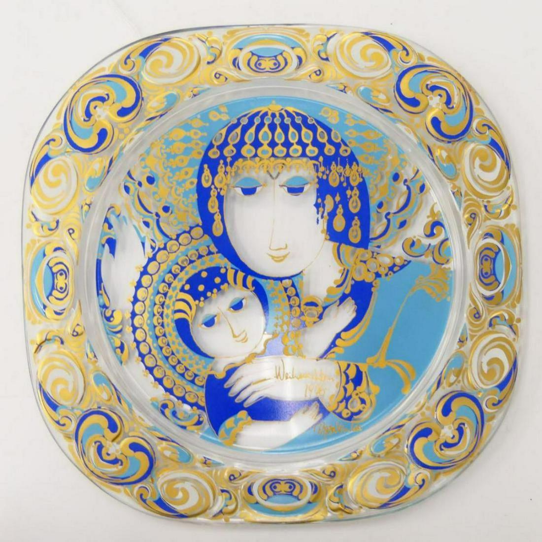 '76 BJORN WINBLAAD ROSENTHAL GLASS CHRISTMAS PLATE (1 of 3)