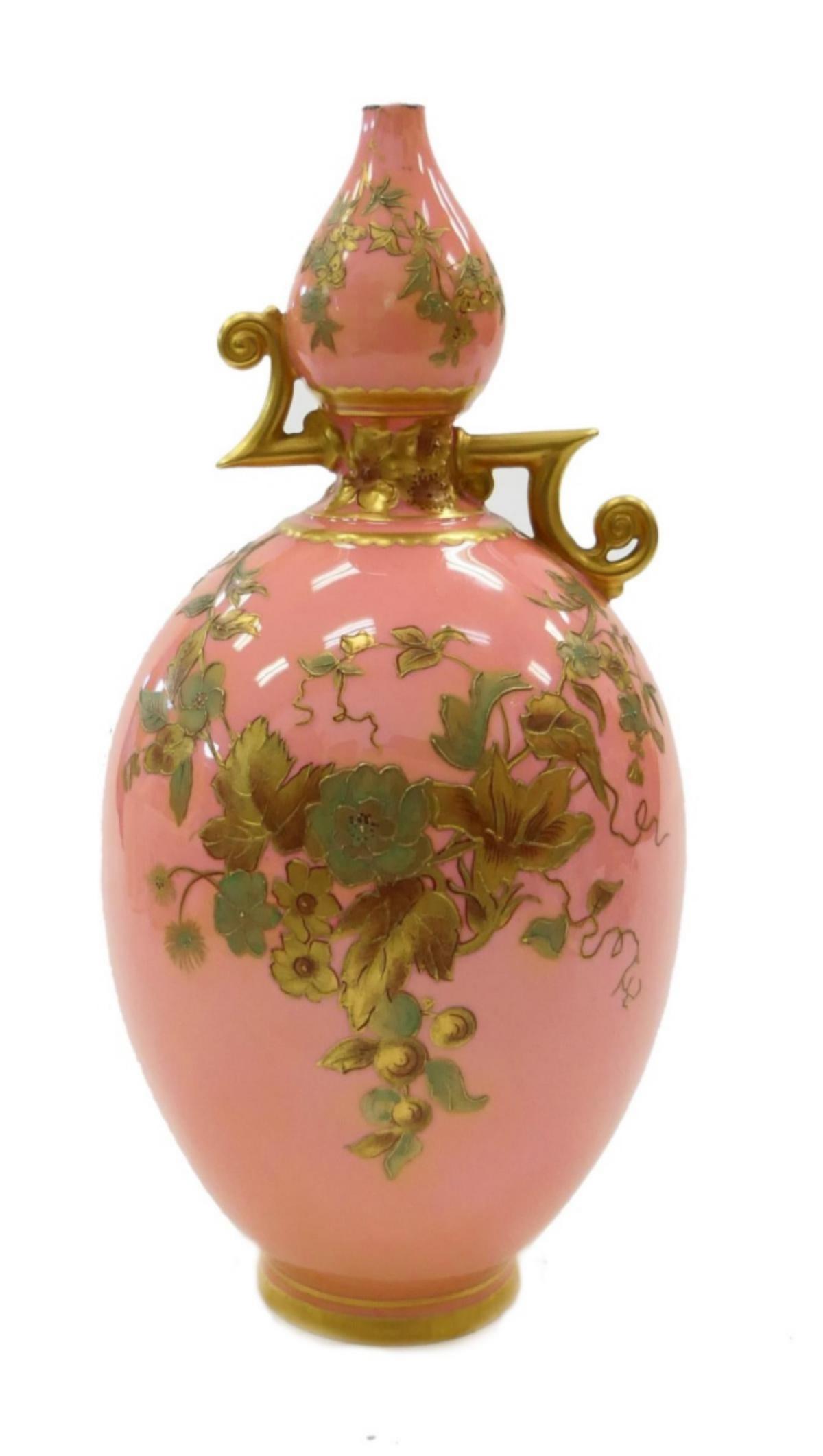 ANTIQUE ROYAL CROWN DERBY ENAMEL VASE (1 of 3)