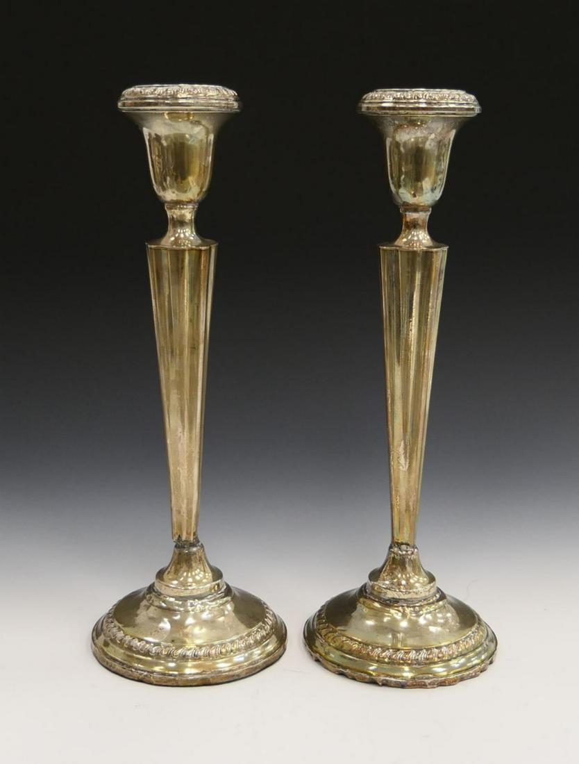 PAIR 10"  STERLING WEIGHTED CANDLESTICKS (1 of 5)