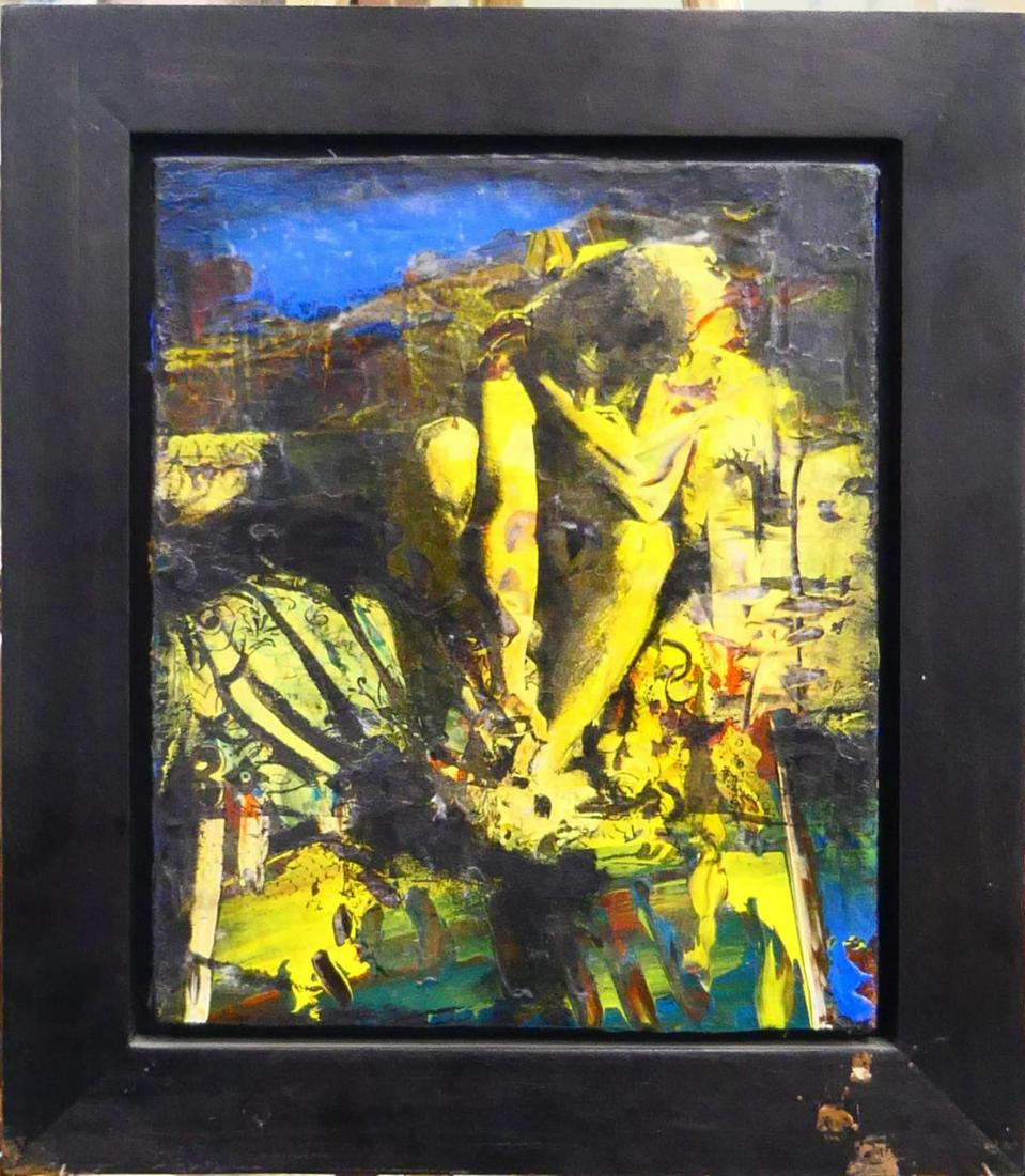 ROBERT MASON (UK b1946) MIXED MEDIA WORK ON CANVAS (1 of 7)