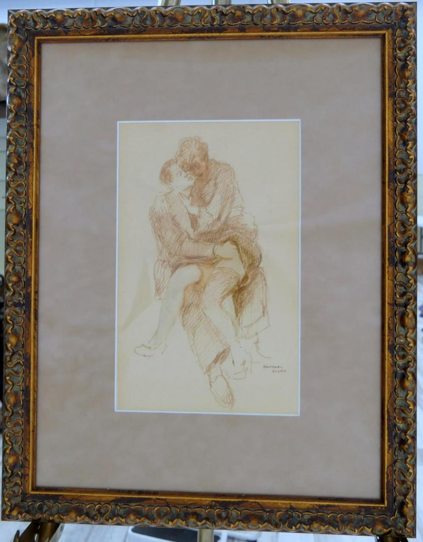 RAPHAEL SOYER (USA 1899-1987) WATERCOLOR STUDY (1 of 5)