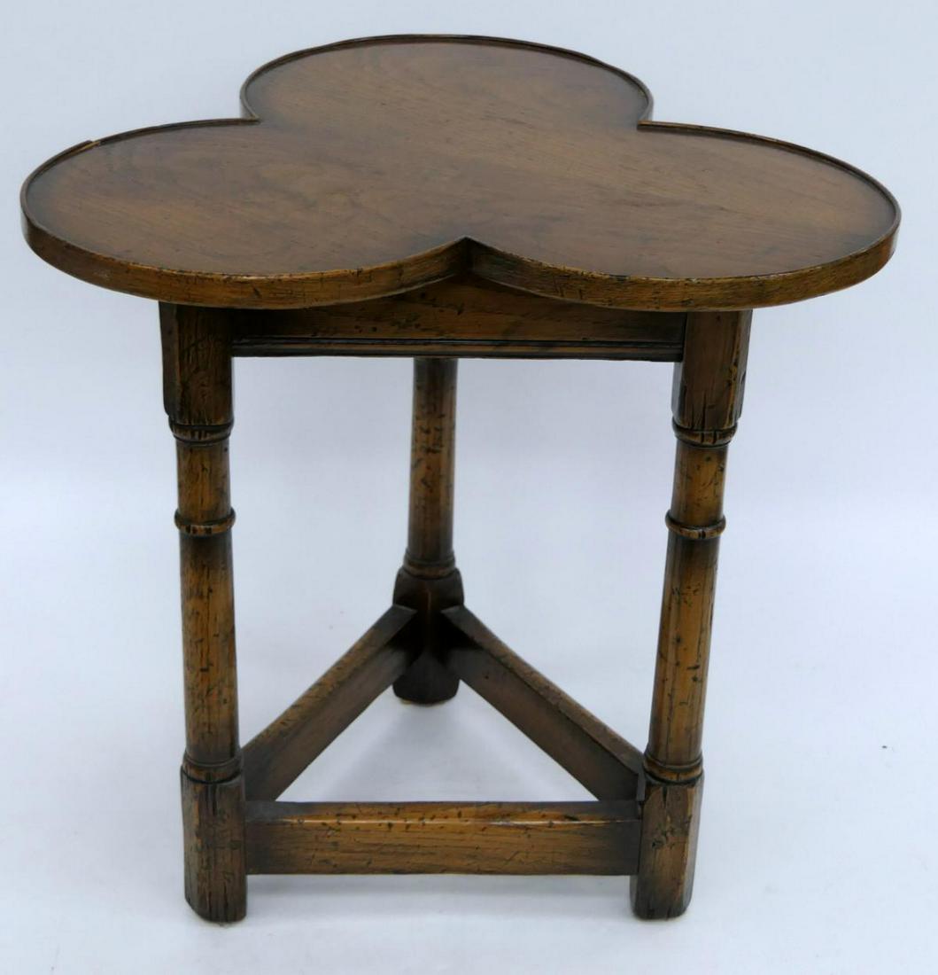 ANTIQUE HAND MADE CLOVER TOP SMALL SIDE TABLE (1 of 5)