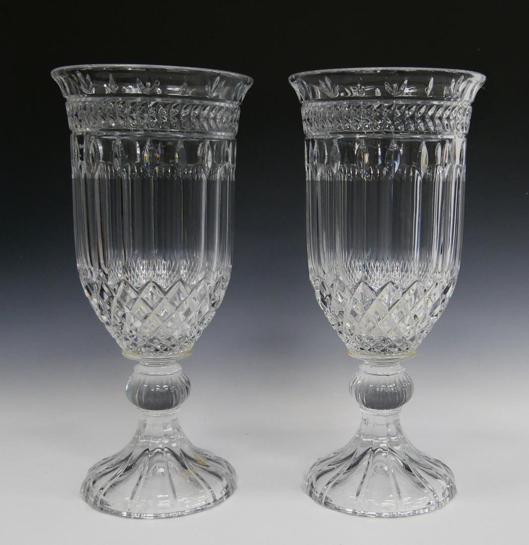 PAIR OF HIGH END FRENCH HEAVY CUT CRYSTAL VASES (1 of 7)