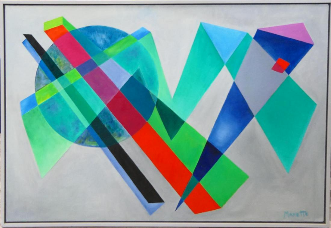 MANETTE VAN HAMEL (1913-2012) GEOMETRIC OIL/CANVAS (1 of 4)