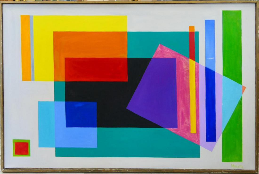 MANETTE VAN HAMEL (1913-2012) GEOMETRIC OIL/CANVAS (1 of 4)