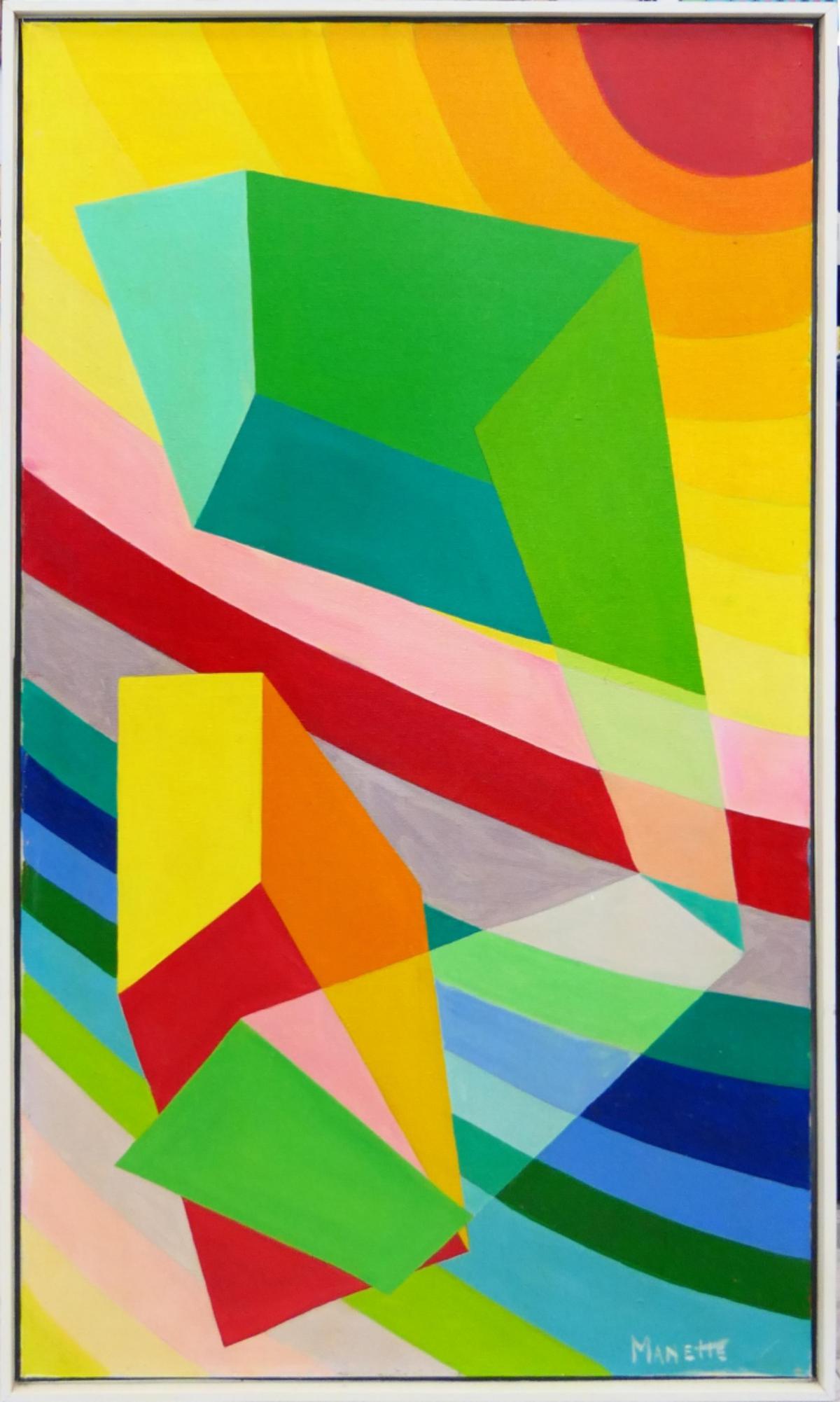 MANETTE VAN HAMEL (1913-2012) GEOMETRIC OIL/CANVAS (1 of 4)