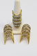 FINE 14 K YG 8CT DIAMOND EARRINGS RING SUITE - 5