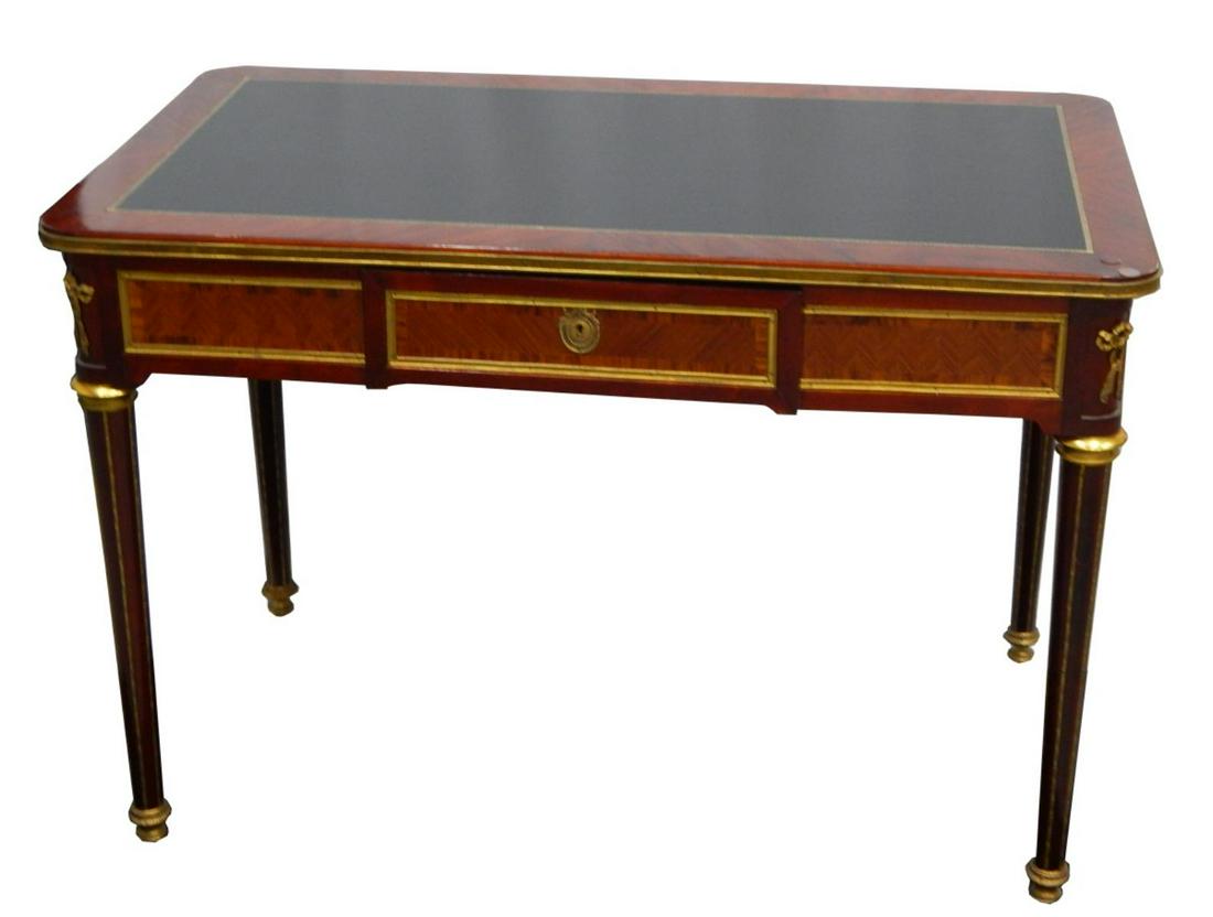 ANTIQUE FRENCH LEATHER TOP EMPIRE DESK (1 of 7)