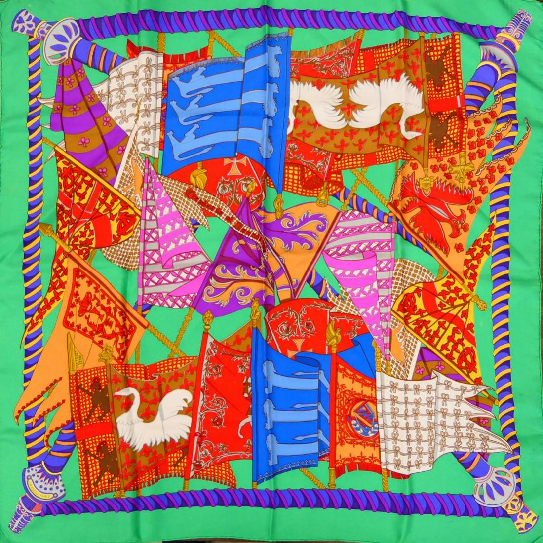 HERMES DESIGNER SILK 35" SCARF (1 of 7)