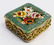 VINTAGE ITALIAN GOLD PLATE MICRO MOSAIC PILL BOX