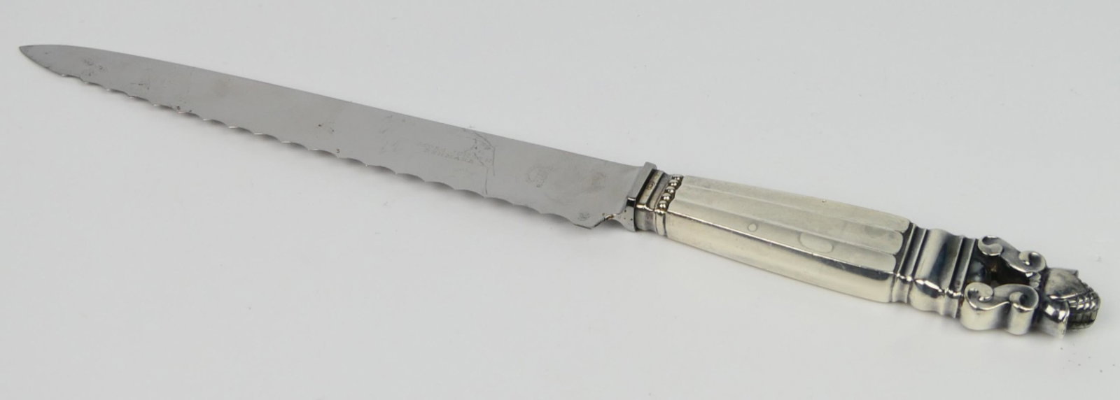 GEORG JENSEN "ACORN" STERLING HANDLE CARVING KNIFE (1 of 3)