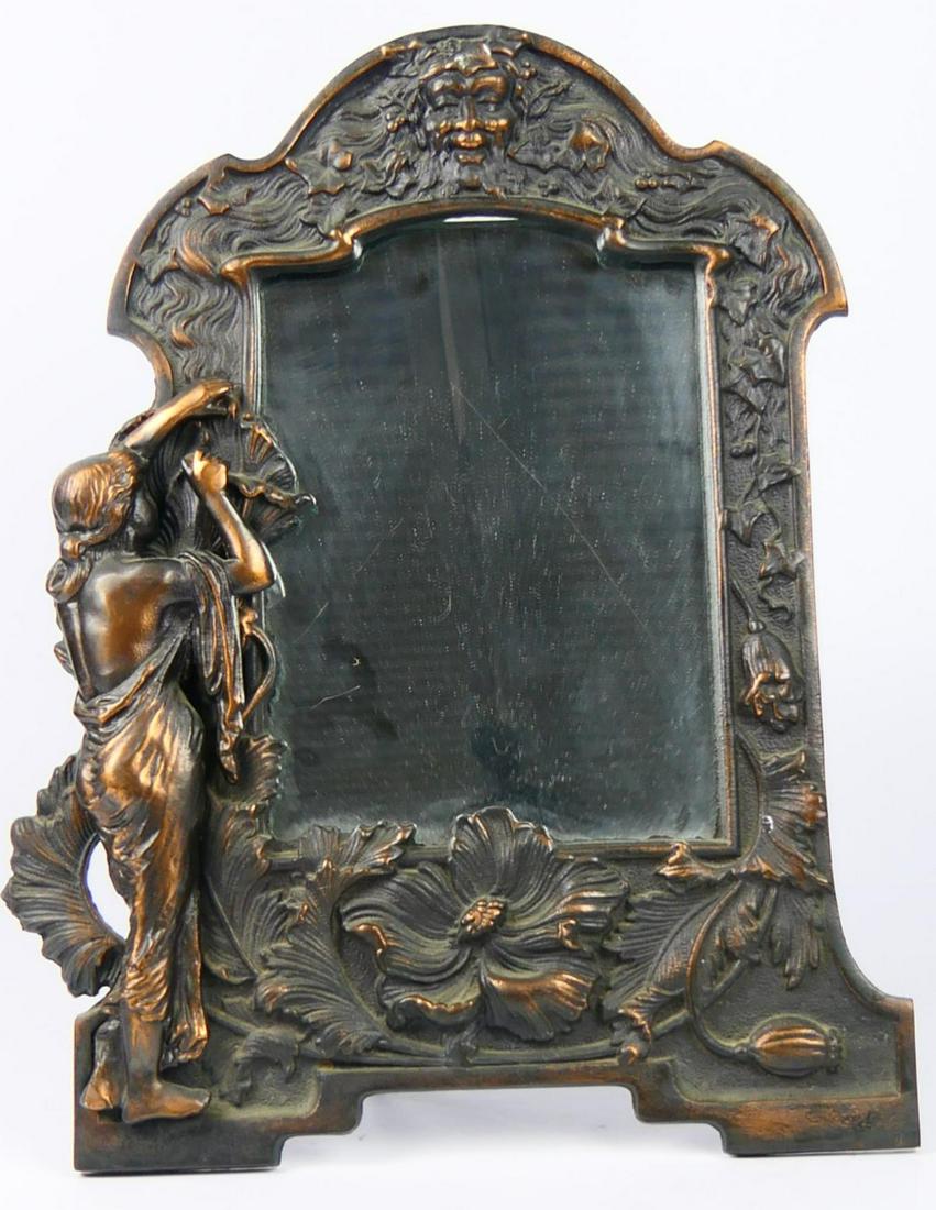 ART NOUVEAU CAST IRON BOUDOIR VANITY MIRROR (1 of 4)