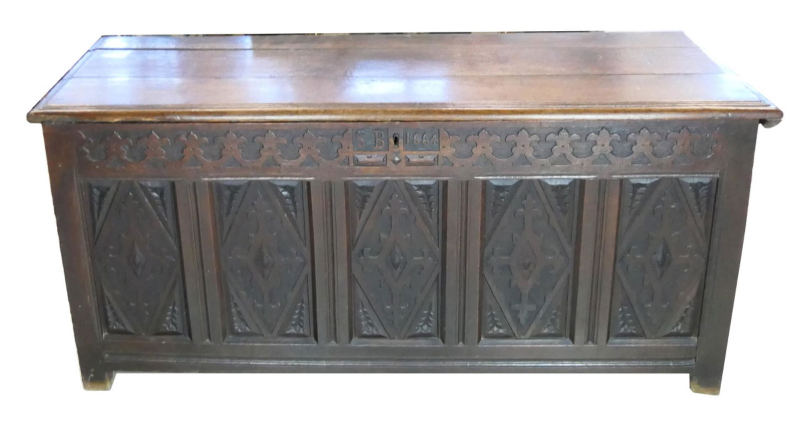 17th CENTURY ENGLISH CARVED OAK CHEST CHRISTIE'S (1 of 10)