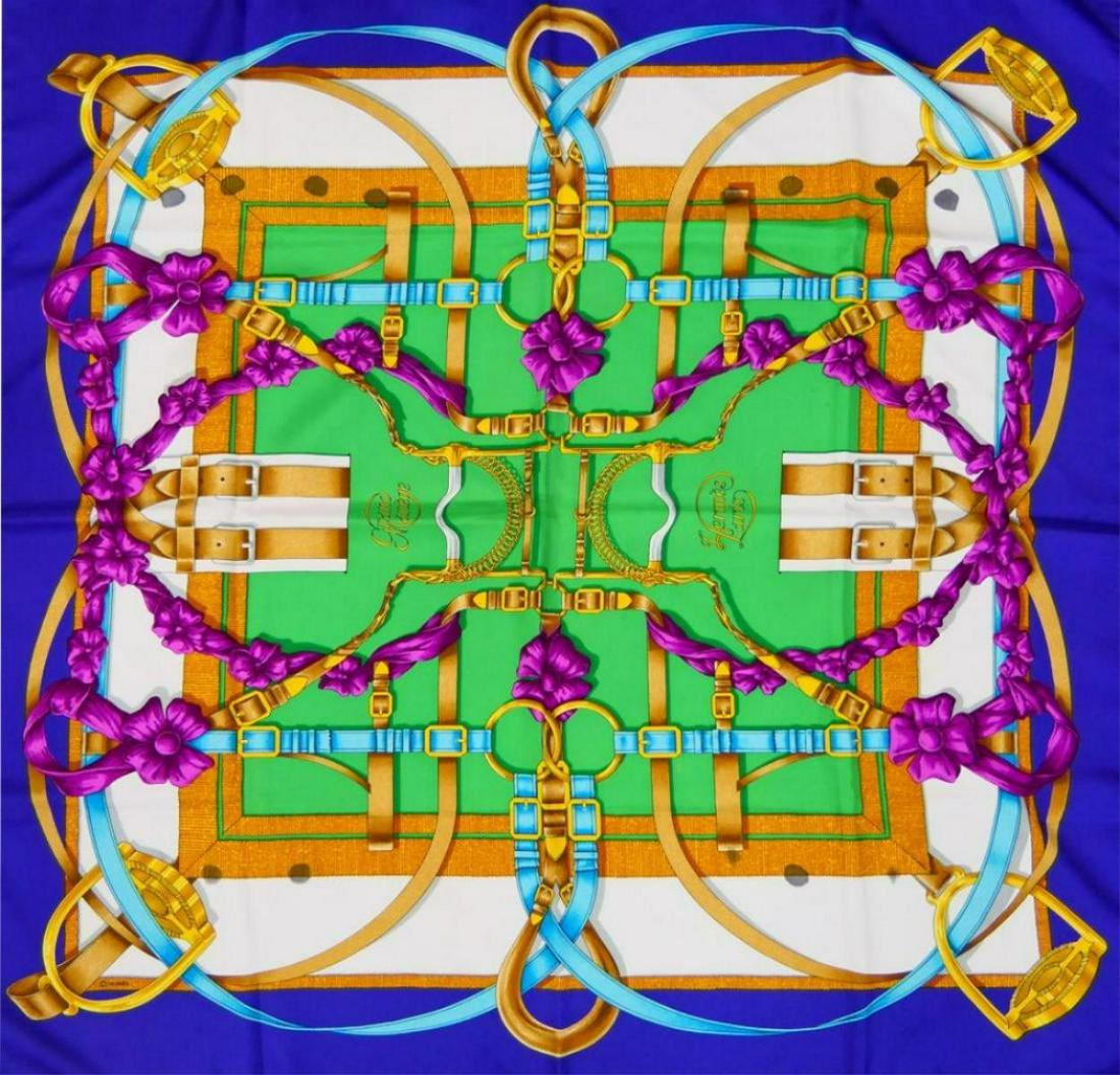 HERMES DESIGNER SILK 35" SCARF (1 of 8)