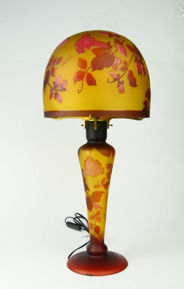 GALLE REPRODUCTION MUSHROOM STYLE CAMEO LAMP (1 of 6)