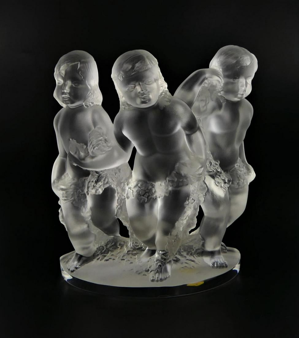 LALIQUE LUXEMBOURG THREE CHERUBS GROUP SCULPTURE (1 of 9)