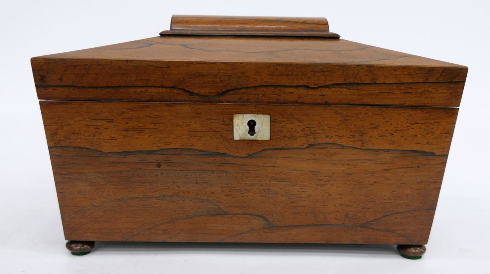 ANTIQUE CARVED ENGLISH TEA CADDY (1 of 10)