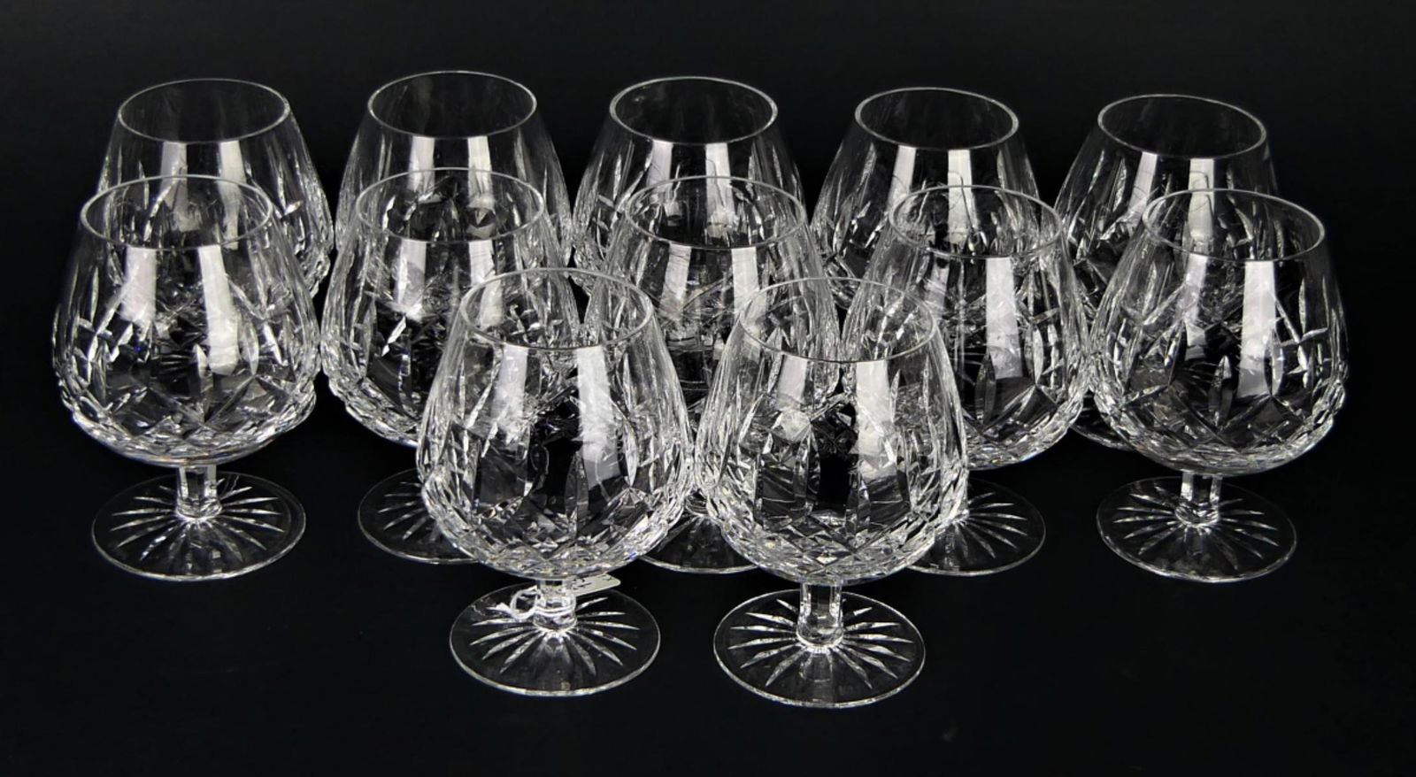 12 WATERFORD "LISMORE" BRANDY STEMWARE GLASSES (1 of 2)