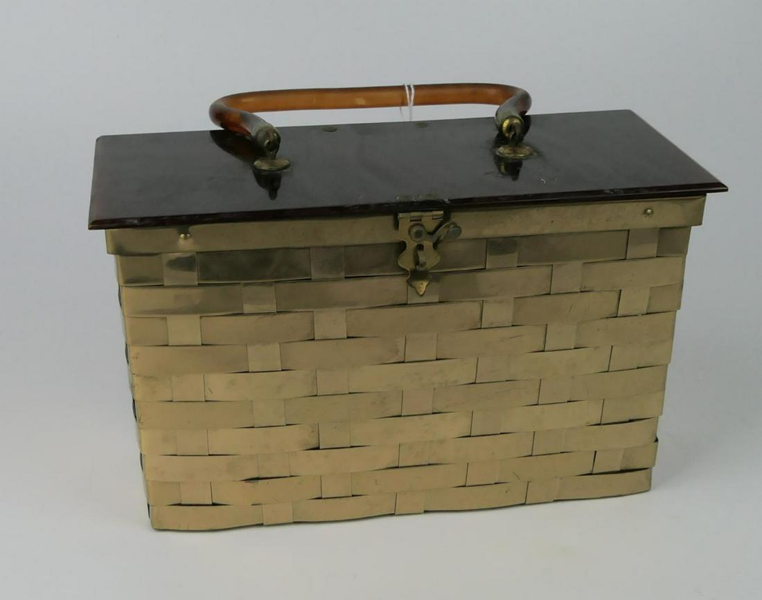 FABULOUS MID CENTURY BAKELITE & COPPER WEAVE PURSE (1 of 3)