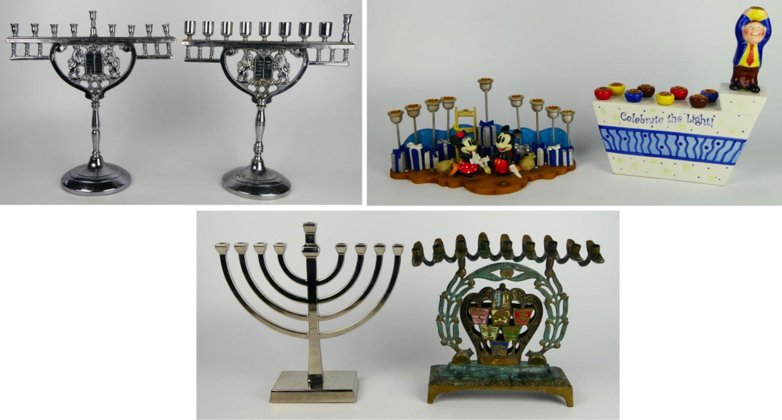 COLLECTION OF (6) MENORAHS (1 of 5)